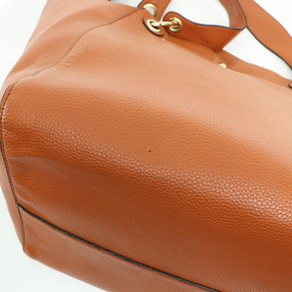 Faux Leather Shoulder Tote Bucket Work Bag Satchel 12x12x9 Brown/Gold - Picture 11 of 15